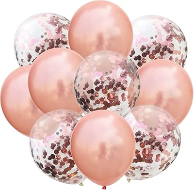 Ballons métalliques, 10 pièces 12" ballons et confettis en latex pour décorations