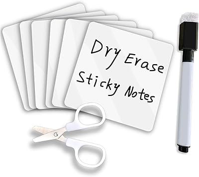 Notes autocollantes effaçables à sec vintfun® paquet de 6 4" x