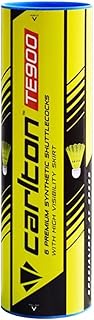 Balle de badminton carlton te 900, jaune et bleue, 6 pièces