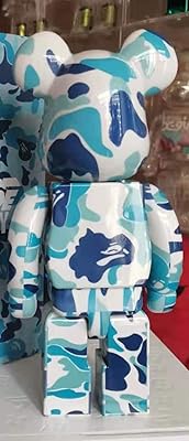 Mode bearbrick 400% blocs de construction ours bleu violent, jouet de collection fait