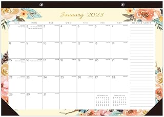 Calendrier de bureau 2023 : grand calendrier de bureau mensuel de 17" x