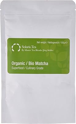 Thé solaris matcha biologique en poudre 100 g, qualité culinaire superalimentaire, 100 %