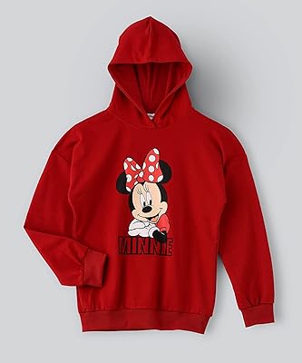 Sweat à capuche minnie mouse pour grandes filles - rouge, 11-12 ans