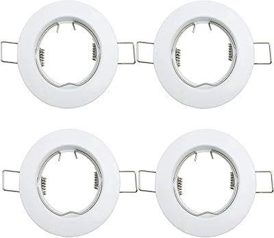 Lot de 4 projecteurs ronds à lunette led blanche avec cadre de montage