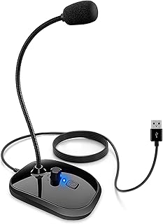 Microphone d'ordinateur usb avec contrôle du volume rotatif et bouton muet, microphone plug