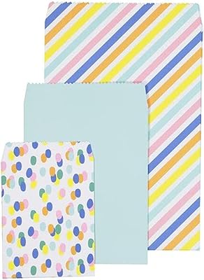 Enveloppes cadeaux hema imprimées et rayées, paquet de 6, multicolores