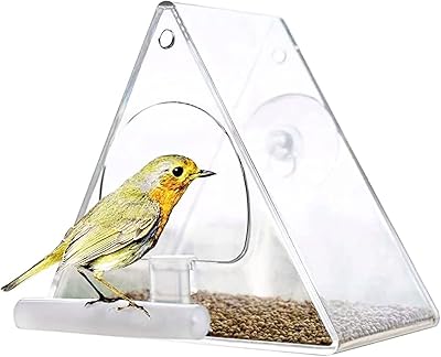 Boîte triangulaire transparente en acrylique pour animaux de compagnie, mangeoire à oiseaux, mangeoire à poulet à pédale (comme indiqué, taille unique). Diaytar Sénégal : Parce que chaque FCFA compte