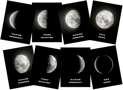 Affiche d'art mural de luxe pour la décoration intérieure phases de lune célestes
