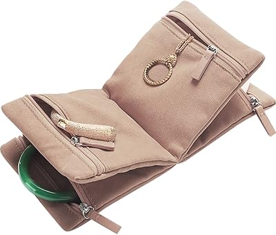 Kelindl sac organisateur de bijoux à fermeture éclair - organisateur de bijoux de voyage pour femmes vitrine de bijoux pliable sac de rangement de bijoux pour colliers, boucles d'oreilles, bagues, bracelets, or clair. Diaytar : Vivez l'expérience du shopping malin