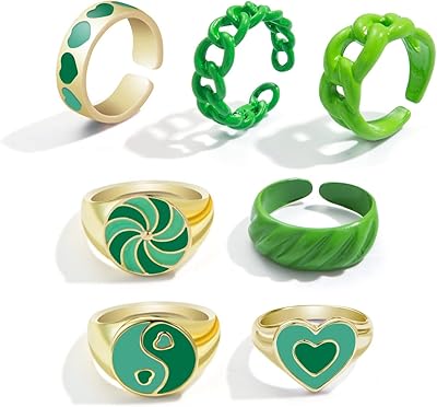 Bagues mignonnes pour femmes, grosses bagues, bijoux de mode colorés, bagues empilables, métal