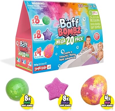 Pack économique de 20 bombes de bain zimply kids créez une aventure colorée