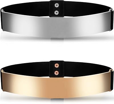 Ceinture élastique réfléchissante pour femmes, 2 pièces, ceinture de robe fine et réglable