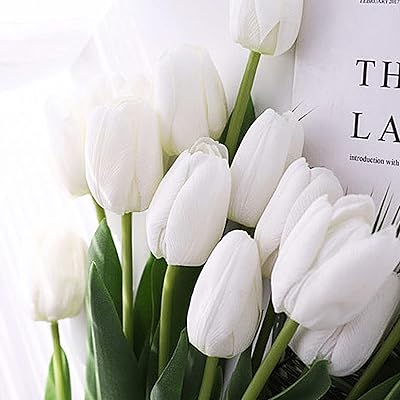 Petit bouquet de tulipes en polyuréthane, 10 tulipes artificielles, décoration de mariage