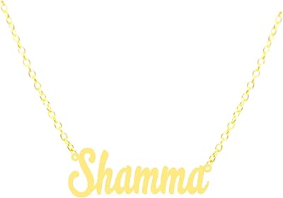 Collier plaqué or 21 carats avec le nom shama, plaqué or, sans pierres