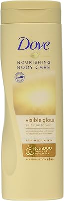 Lait pour le corps autobronzant dove care + visible glow gradient moyen à