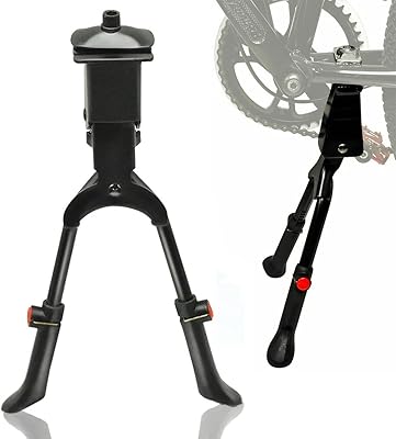 Béquille de vélo revhk, béquille latérale de vélo réglable avec doubles pieds antidérapants