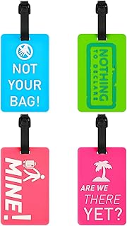 Étiquettes à bagages 4 étiquettes d'identification de bagage étiquette voyage avec nominative