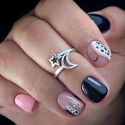 24 pièces de faux ongles carrés courts de couleur unie, à pression