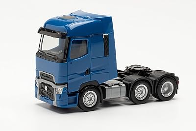 Herpa 315104 tracteur renault t facelift 6×2, camion miniature bleu, petit modèle, collection