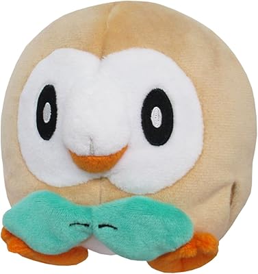 Peluche sanei pp54 rowlet pokemon all star collection, 4,5\"
