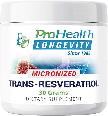 Prohealth - poudre de trans resvératrol micronisée 1000 mg, 30 g. favorise le vieillissement