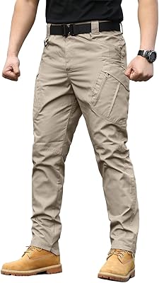 Pantalon tactique d'extérieur léger en coton pour hommes avec plusieurs poches