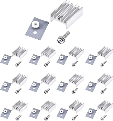 Easy cargo lot de 12 dissipateurs thermiques to-220 + isolant/kit de montage