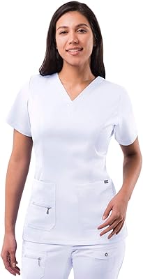 Adare pro scrubs for women - chemise médicale à col en v haut - petit blanc. Diaytar : Acheter moins cher n'a jamais été aussi facile