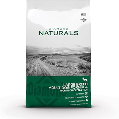 Nourriture sèche diamond naturals formule poulet et riz pour chiens de grande taille
