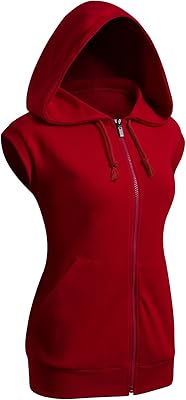 Sweats à capuche zippés basiques pour femmes sans manches