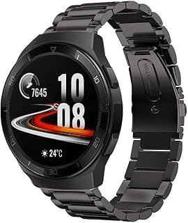 Bracelet dado à dégagement rapide en acier inoxydable noir pour huawei watch gt2e