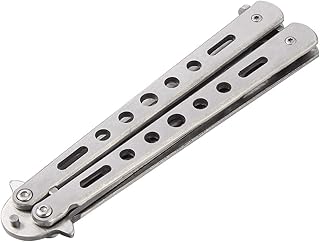 Couteau d'entraînement en métal argenté, outil émoussé avec couteau pliant, outil émoussé