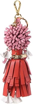 Porte-clés prada trick in pelle lacca wendy en cuir rose rouge 1tl170, rose