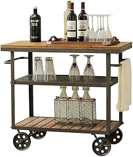 Sxdhocdz ménagechariot d'îlot de cuisine chariot de cuisine portable à roulettes rétro