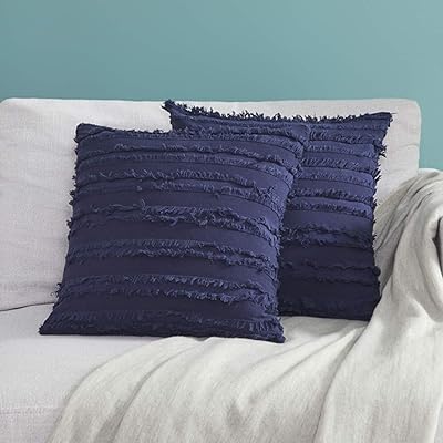 Housses de coussin omato bleu marine 60 cm x 60 cm en coton