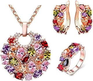 Ensemble de trois boucles d'oreilles pendantes en pierre de zircon coloré alissa
