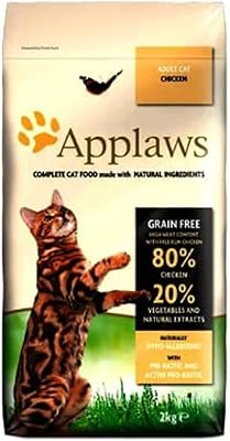 Nourriture sèche naturelle pour chat au poulet d'applaws (2 kg)