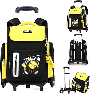 Sac d'école à roulettes de grande capacité pour filles et garçons, sac à