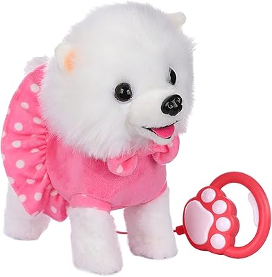 Jouet électronique en peluche pour chien avec télécommande pour chiens (blanc)