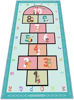 Tapis marelle kharizonin taille 63" x 31", tapis de jeu hop and count