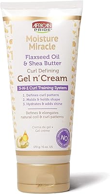 African pride moisture miracle gel & cream - système d'entraînement de boucles 3 en 1, définit les boucles, maintient la forme, hydrate et ajoute de la brillance, contient de l'huile de lin et du beurre de karité, définit et allonge les cheveux, 6 oz. Diaytar : Le e-commerce qui respecte votre budget