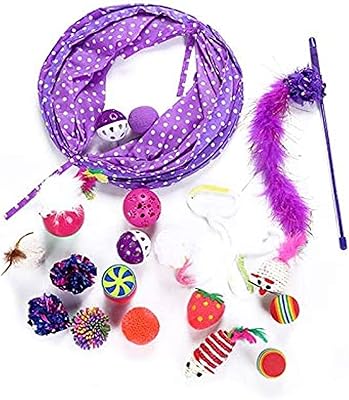 Un intéressant ensemble de jouets pour chat de 17 pièces une boule