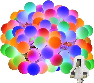 Guirlande lumineuse globe multicolore, 66 pieds/20 m, 200 led, guirlande lumineuse d'intérieur alimentée