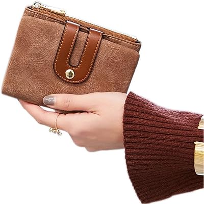 Castowave mini portefeuille rfid à deux volets en cuir pour femme, mini porte-monnaie