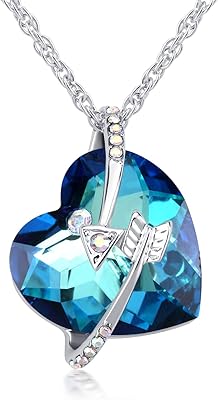 Collier en plaqué or blanc croquille parsemé de cristaux swarovski avec la phrase