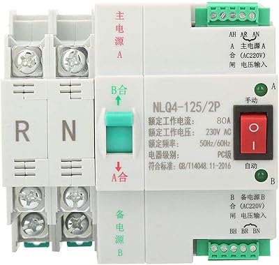 Interrupteur à bascule double alimentation 2p 63/80/100a, interrupteur automatique, interrupteur ac 230v