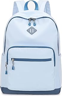 Sac à dos d'école universitaire pour ordinateur portable de 15,6 pouces, bleu, moderne/pratique