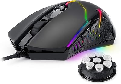 Souris de jeu ergonomique filaire programmable rétroéclairée rvb redragon m601 avec 7 boutons