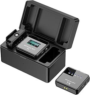 Microphone cravate sans fil, micro cravate avec enc professionnel, écran oled hd, portée