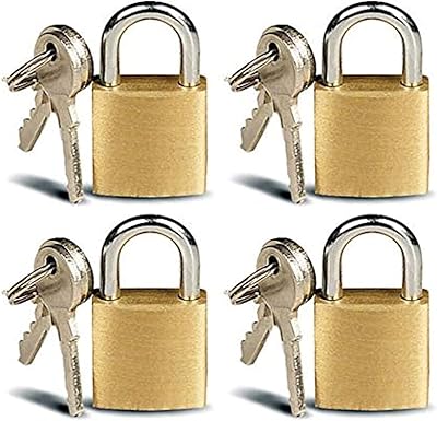 Ensemble de 4 petites serrures en laiton pour bagages, armoires, serrures en laiton